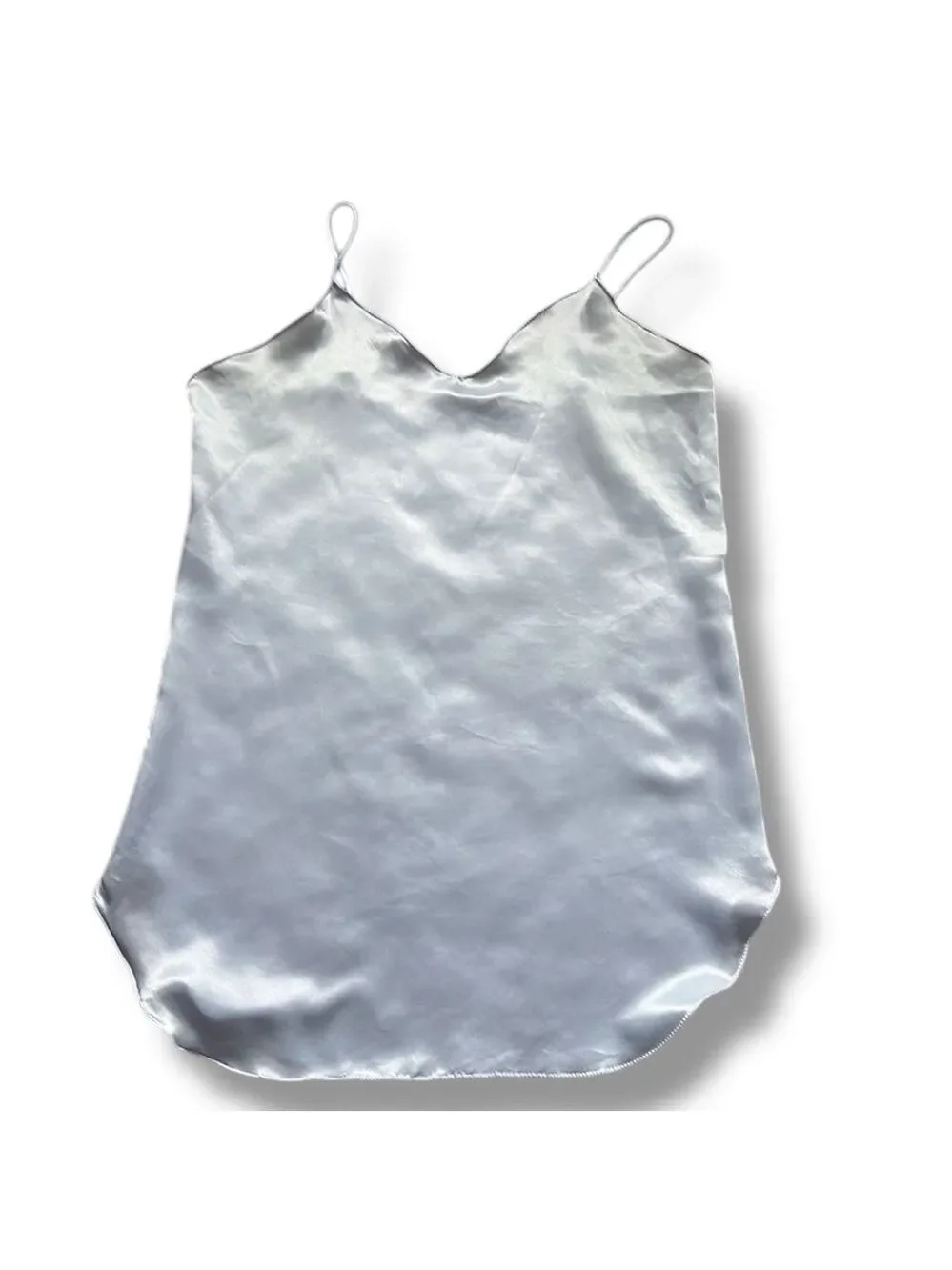 Vintage Silky Slip Chemise Spaghetti Straps Pale Blue Size M - Picture 5 of 5